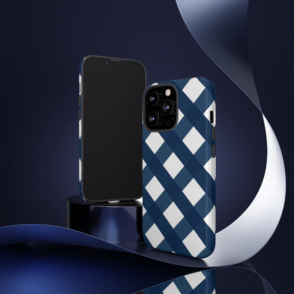 TOUGH Version Pretty Printing X Beautycounter Limited Edition Case Gingham Navy + White