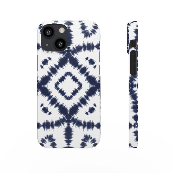 Shibori Navy + White Phone Case