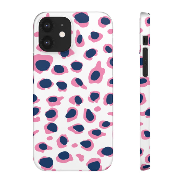 SLEEK Version Pretty Printing X Beautycounter Phone Case Preppy Leopard Navy + Pink Spots