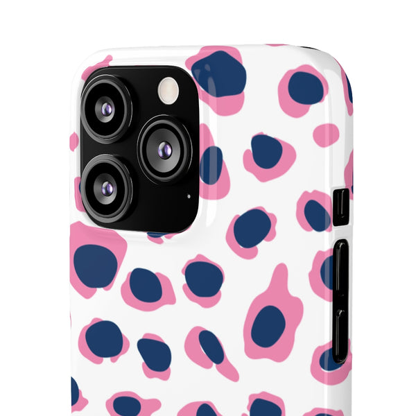 SLEEK Version Pretty Printing X Beautycounter Phone Case Preppy Leopard Navy + Pink Spots