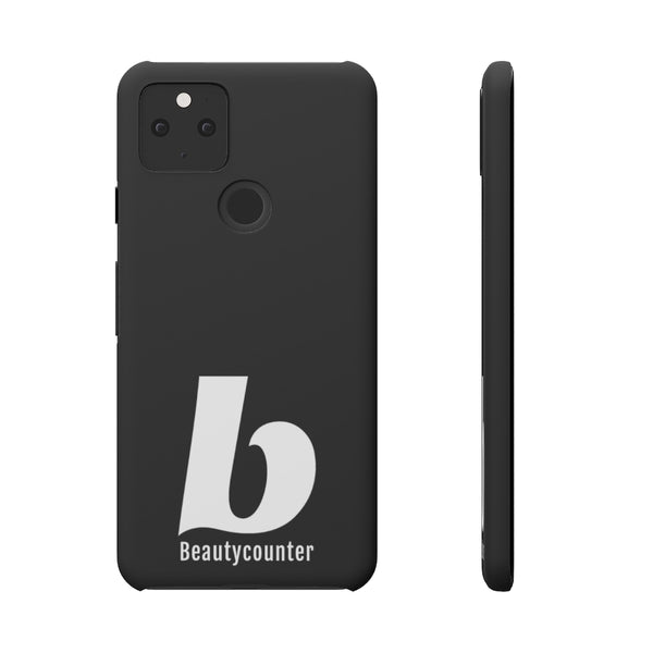 SLEEK Version Pretty Printing X Beautycounter Phone Case Black with White Logo