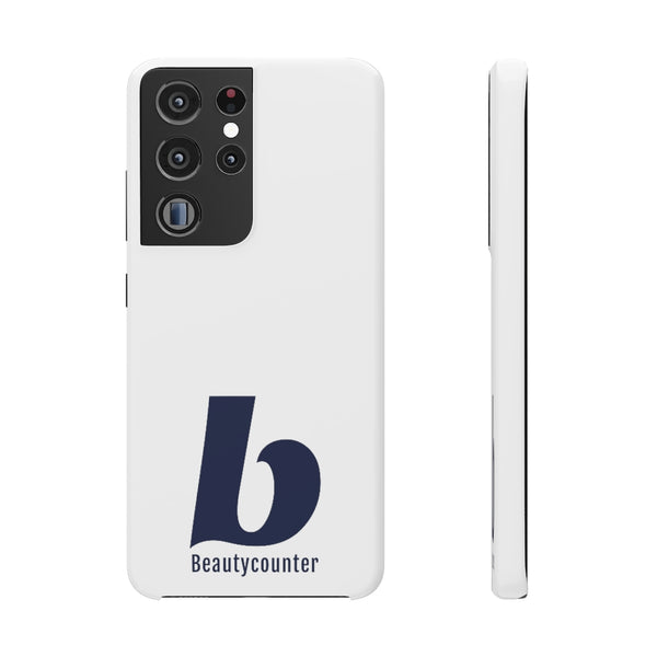 SLEEK Version Pretty Printing X Beautycounter Phone Case White with Navy Logo