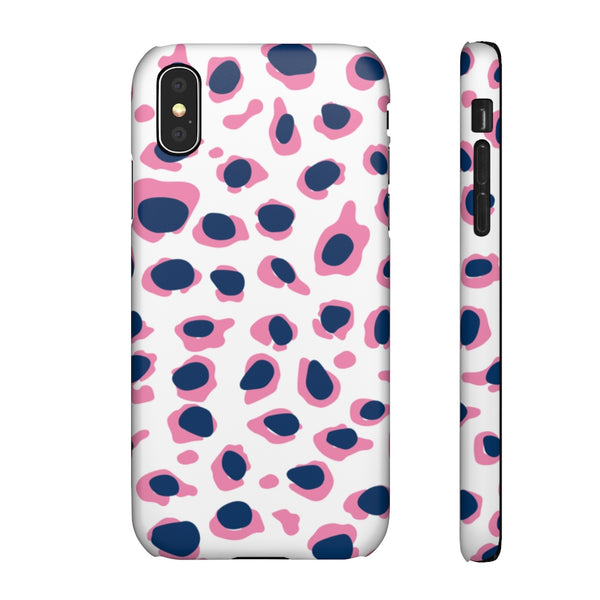 SLEEK Version Pretty Printing X Beautycounter Phone Case Preppy Leopard Navy + Pink Spots