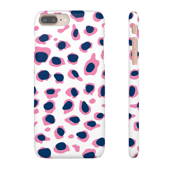 SLEEK Version Pretty Printing X Beautycounter Phone Case Preppy Leopard Navy + Pink Spots