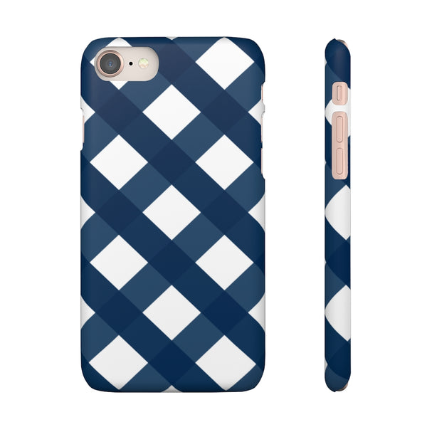 Gingham Navy + White Phone Case