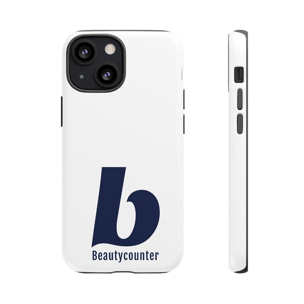 TOUGH Version Pretty Printing X Beautycounter Limited Edition Case White with navy logo
