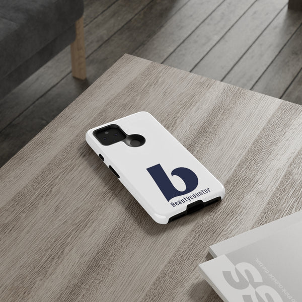 TOUGH Version Pretty Printing X Beautycounter Limited Edition Case White with navy logo