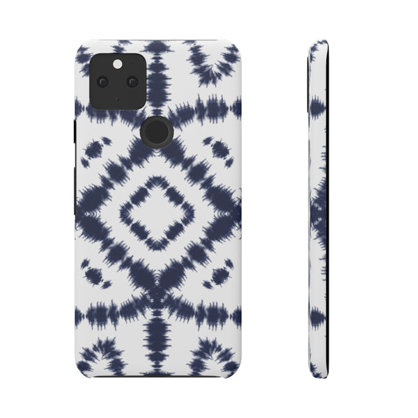 Shibori Navy + White Phone Case