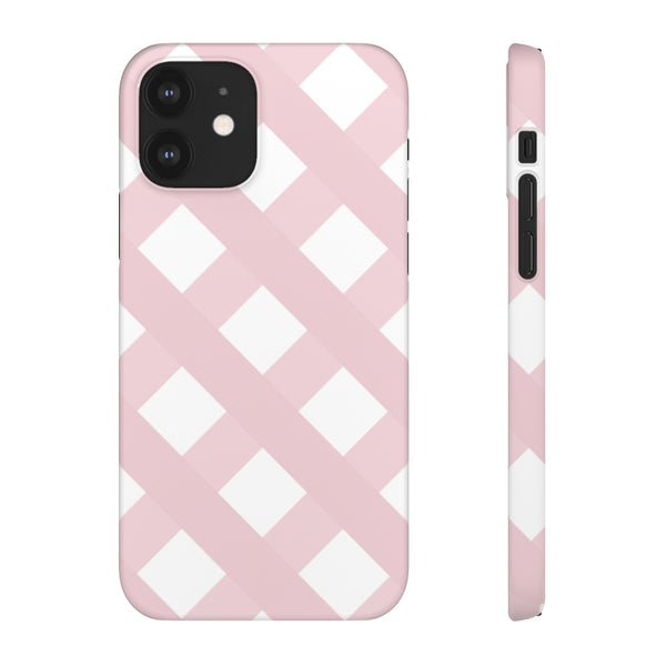 Gingham Blush + White Phone Case