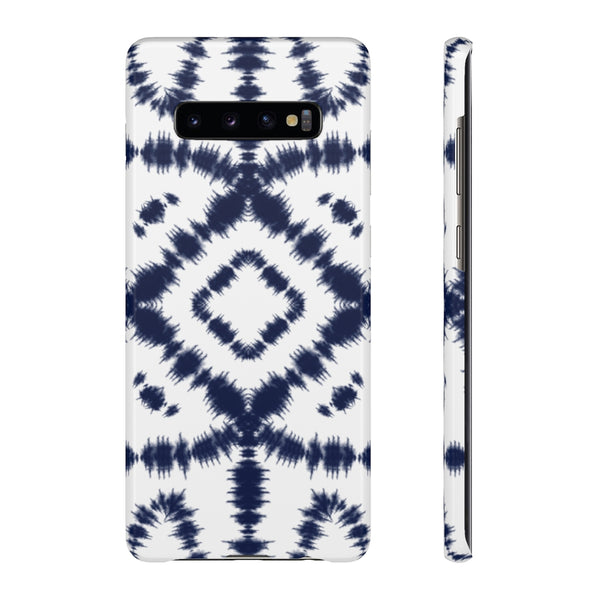 Shibori Navy + White Phone Case