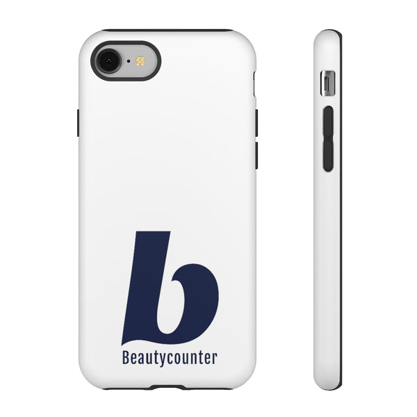 TOUGH Version Pretty Printing X Beautycounter Limited Edition Case White with navy logo