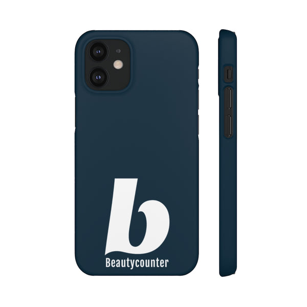 SLEEK Version Pretty Printing X Beautycounter Phone Case Navy with White Logo