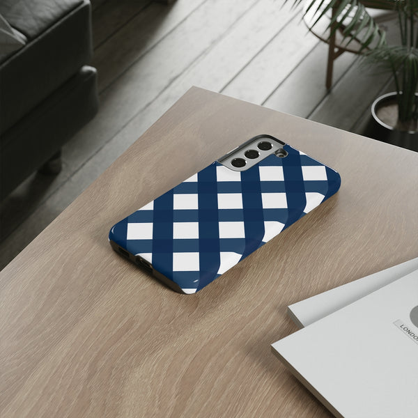 TOUGH Cases Pretty Printing X Beautycounter Limited Edition Case Gingham Plaid Navy