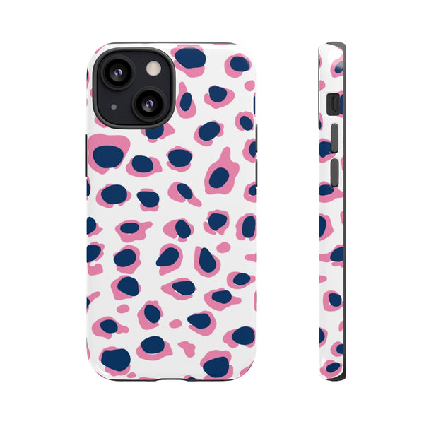 TOUGH Version Pretty Printing X Beautycounter Limited Edition Case Preppy Leopard Spots in Pink and Navy