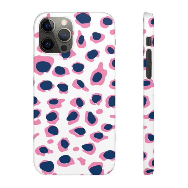 SLEEK Version Pretty Printing X Beautycounter Phone Case Preppy Leopard Navy + Pink Spots