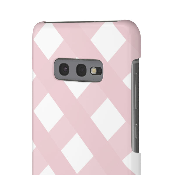 Gingham Blush + White Phone Case