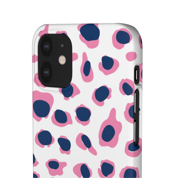 SLEEK Version Pretty Printing X Beautycounter Phone Case Preppy Leopard Navy + Pink Spots