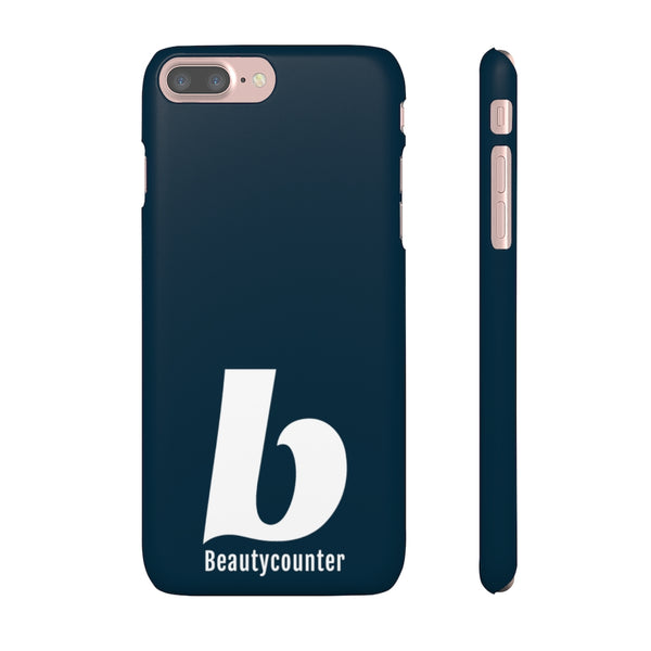 SLEEK Version Pretty Printing X Beautycounter Phone Case Navy with White Logo