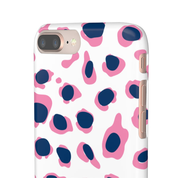 SLEEK Version Pretty Printing X Beautycounter Phone Case Preppy Leopard Navy + Pink Spots