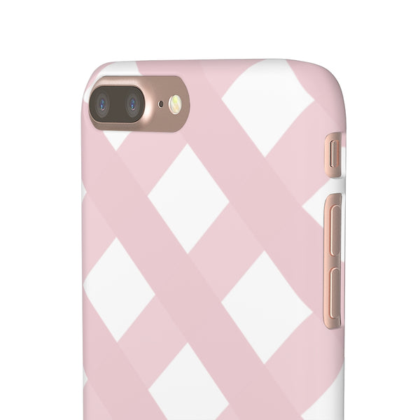 Gingham Blush + White Phone Case