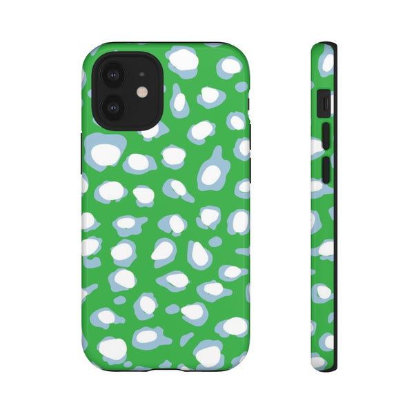 TOUGH Cases Pretty Printing X Beautycounter Limited Edition Case Preppy Leopard Spots Green