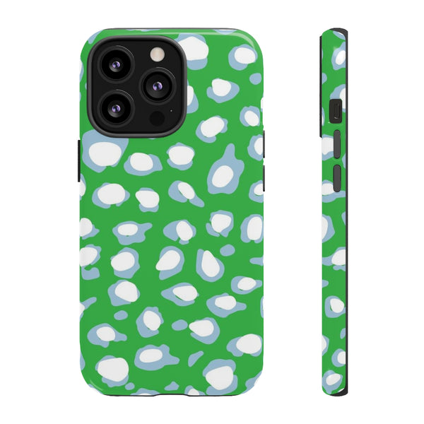 TOUGH Cases Pretty Printing X Beautycounter Limited Edition Case Preppy Leopard Spots Green