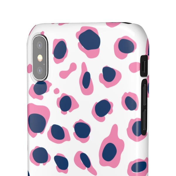 SLEEK Version Pretty Printing X Beautycounter Phone Case Preppy Leopard Navy + Pink Spots