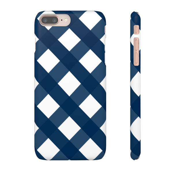 Gingham Navy + White Phone Case