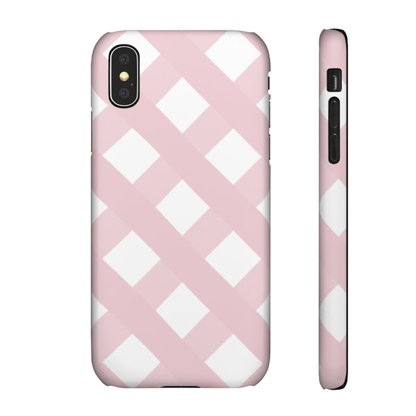 Gingham Blush + White Phone Case