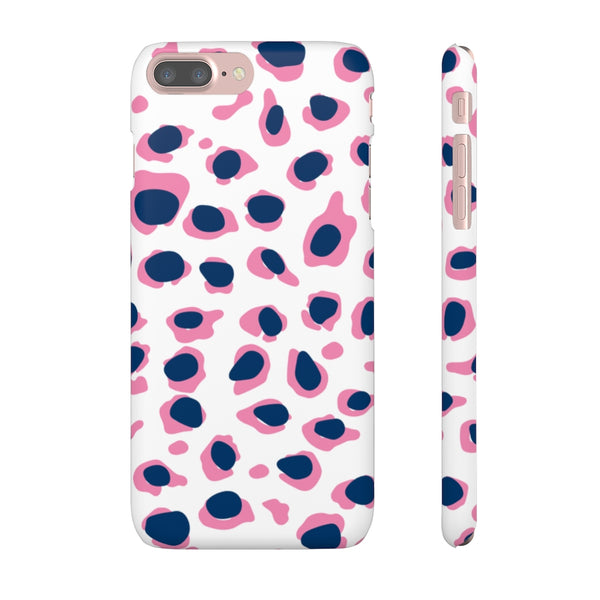 SLEEK Version Pretty Printing X Beautycounter Phone Case Preppy Leopard Navy + Pink Spots