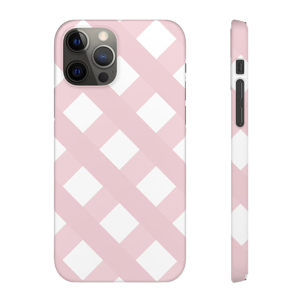 Gingham Blush + White Phone Case