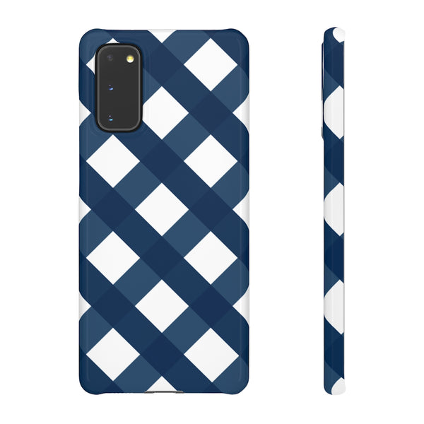 Gingham Navy + White Phone Case