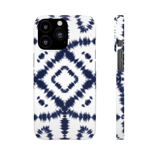 Shibori Navy + White Phone Case