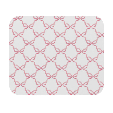 Mouse Pad Watercolor Preppy Bows Pink dorm room home office school supplies
