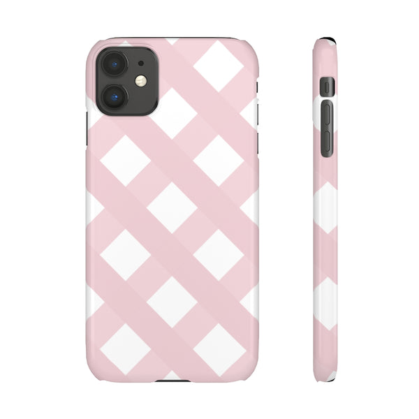 Gingham Blush + White Phone Case