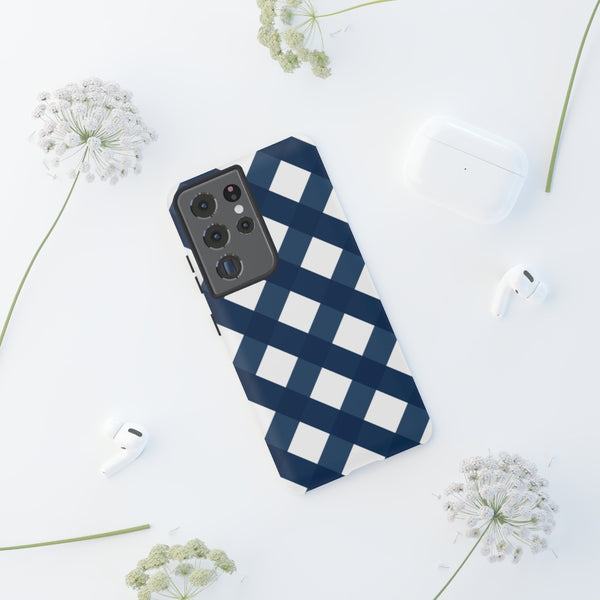 TOUGH Cases Pretty Printing X Beautycounter Limited Edition Case Gingham Plaid Navy