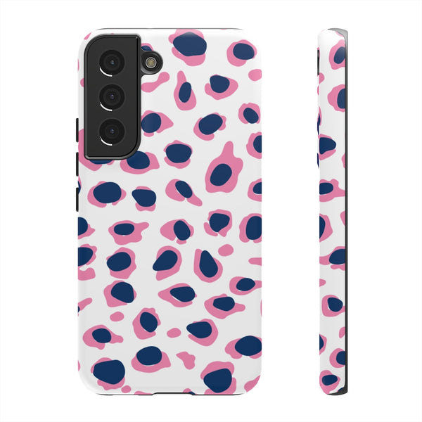 TOUGH Version Pretty Printing X Beautycounter Limited Edition Case Preppy Leopard Spots in Pink and Navy