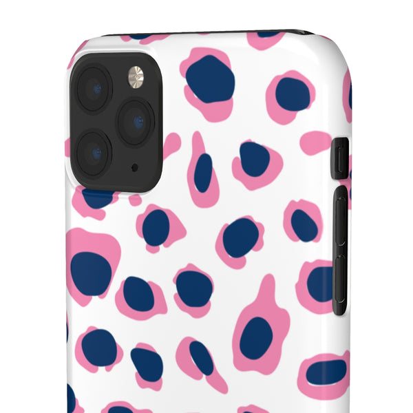 SLEEK Version Pretty Printing X Beautycounter Phone Case Preppy Leopard Navy + Pink Spots