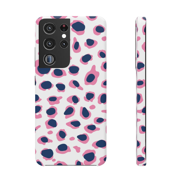 SLEEK Version Pretty Printing X Beautycounter Phone Case Preppy Leopard Navy + Pink Spots