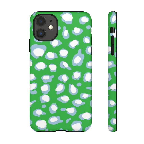 TOUGH Cases Pretty Printing X Beautycounter Limited Edition Case Preppy Leopard Spots Green