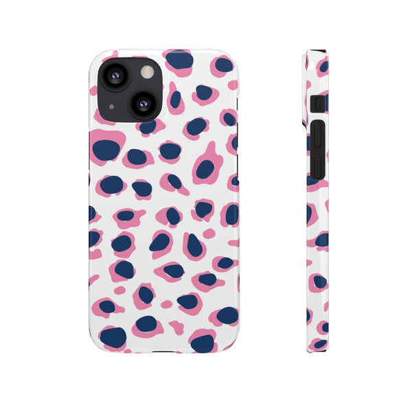 SLEEK Version Pretty Printing X Beautycounter Phone Case Preppy Leopard Navy + Pink Spots