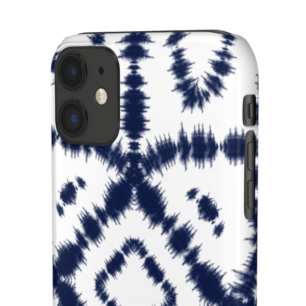 Shibori Navy + White Phone Case