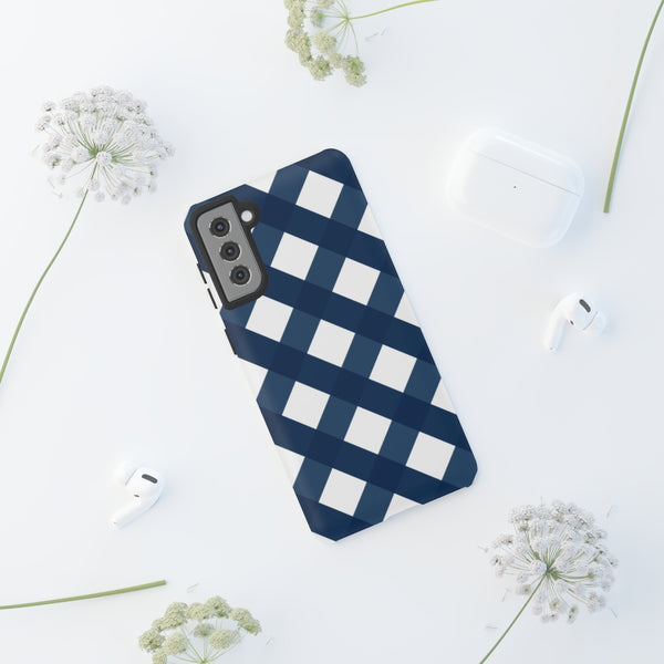 TOUGH Cases Pretty Printing X Beautycounter Limited Edition Case Gingham Plaid Navy