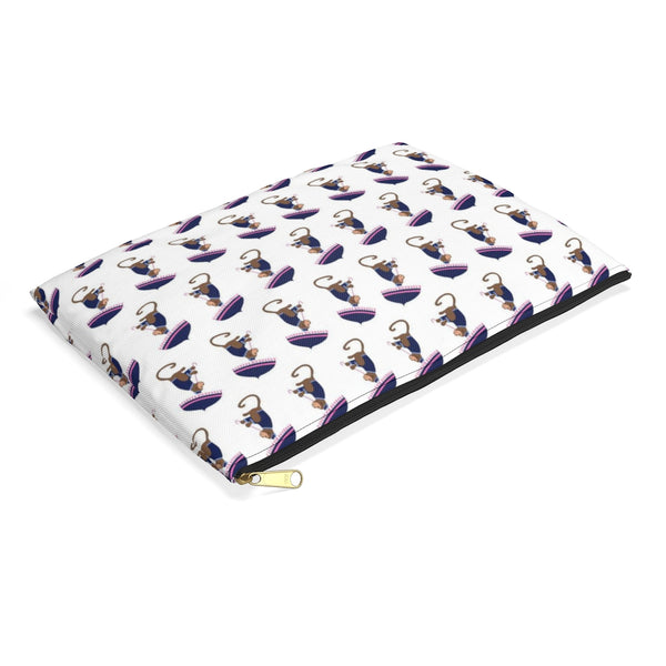 Preppy Monkeys Pattern - Accessory Pouch Zip Closure Available in Two Sizes