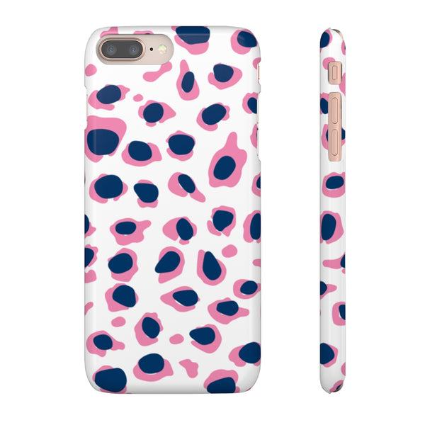 SLEEK Version Pretty Printing X Beautycounter Phone Case Preppy Leopard Navy + Pink Spots