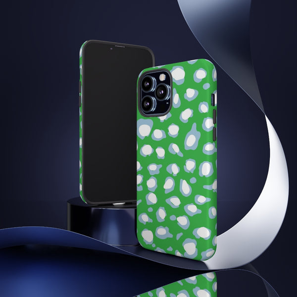 TOUGH Cases Pretty Printing X Beautycounter Limited Edition Case Preppy Leopard Spots Green