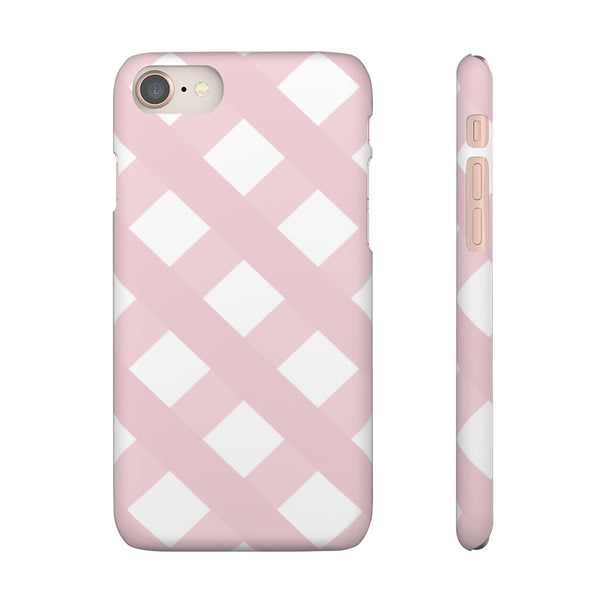 Gingham Blush + White Phone Case