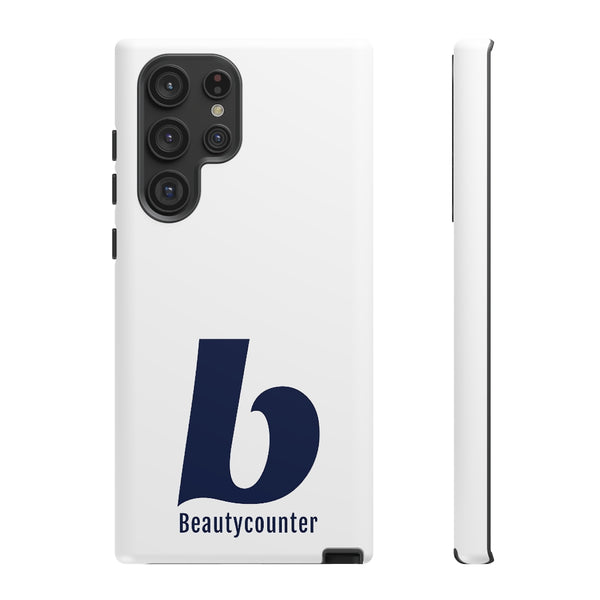 TOUGH Version Pretty Printing X Beautycounter Limited Edition Case White with navy logo