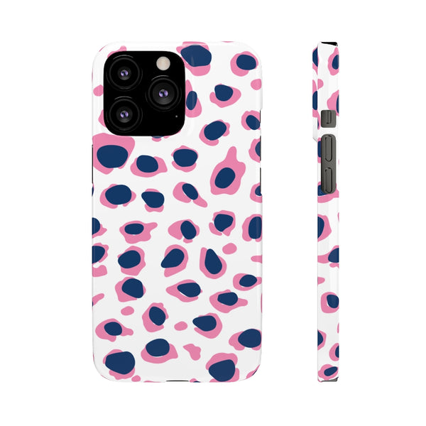 SLEEK Version Pretty Printing X Beautycounter Phone Case Preppy Leopard Navy + Pink Spots