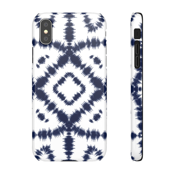 Shibori Navy + White Phone Case